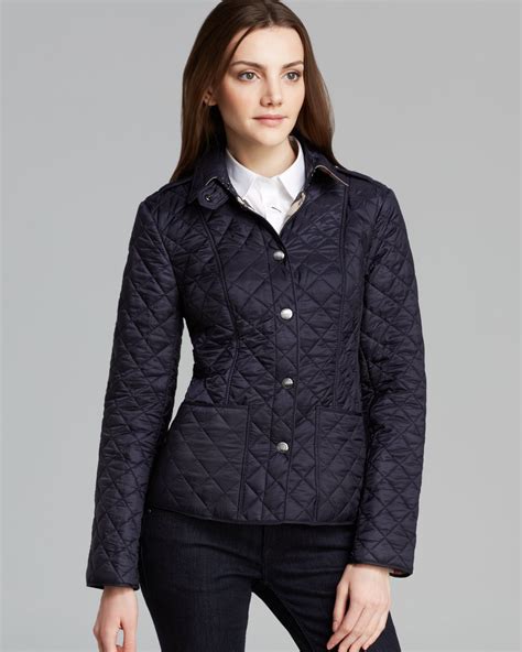 burberry brit blue cotton jacket button up|burberry brit quilted jacket.